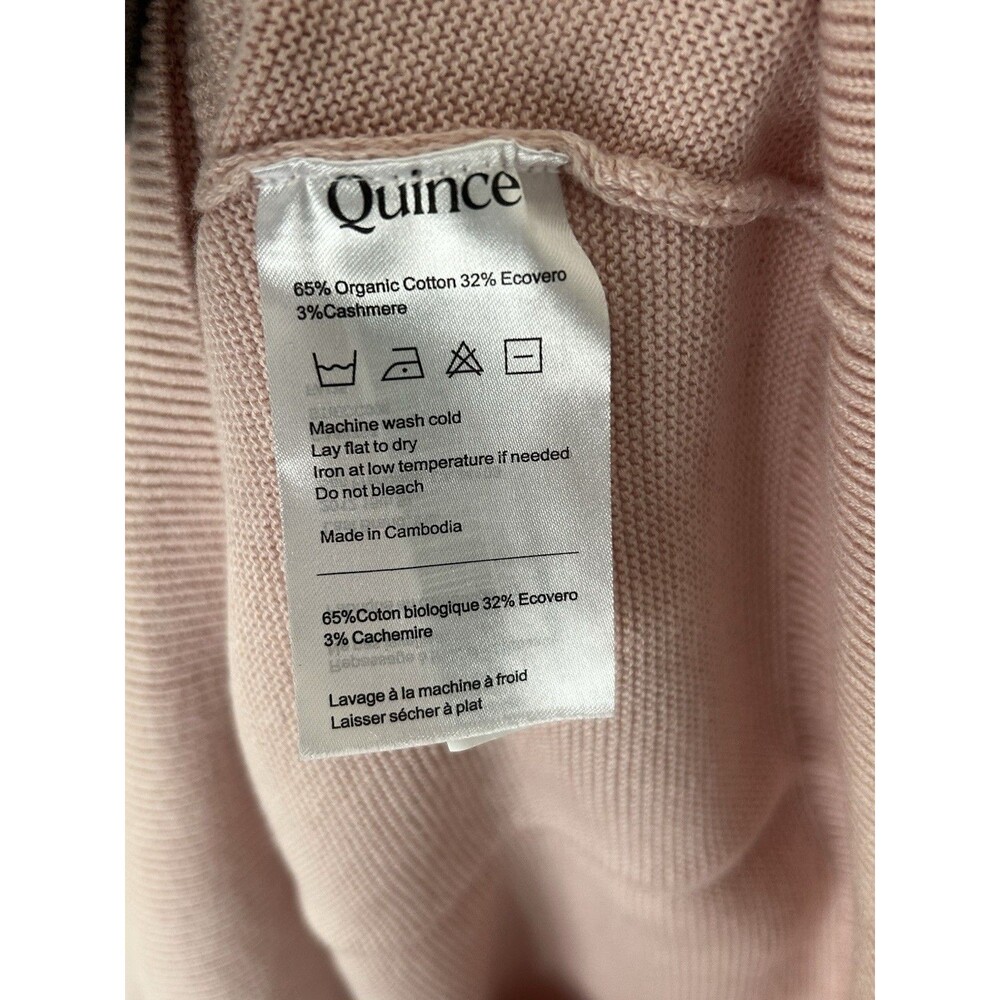 Quince Lightweight Cotton Cashmere Link Stitch Sweater - Picture 5 of 6